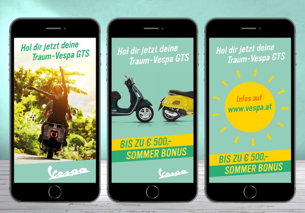 animierter Banner Vespa