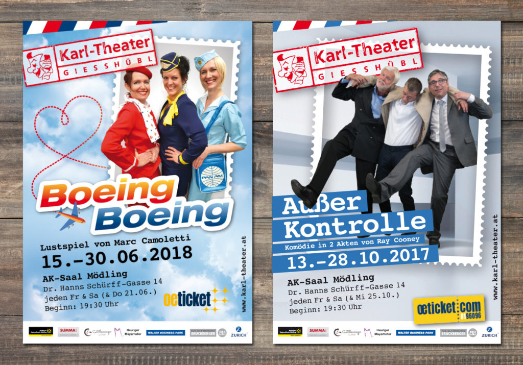 Karl-Theater Plakate Boeing Boeing und Außer Kontrolle