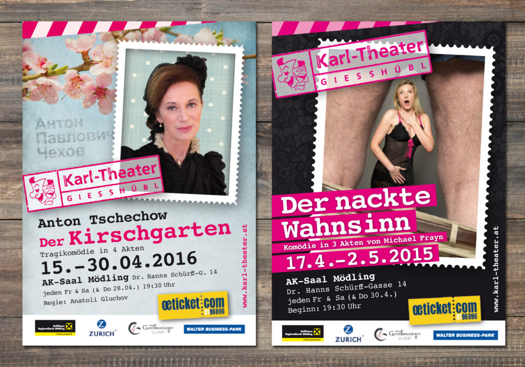 Karl-Theater Plakate Der Kirschgarten und Der nackte Wahnsinn