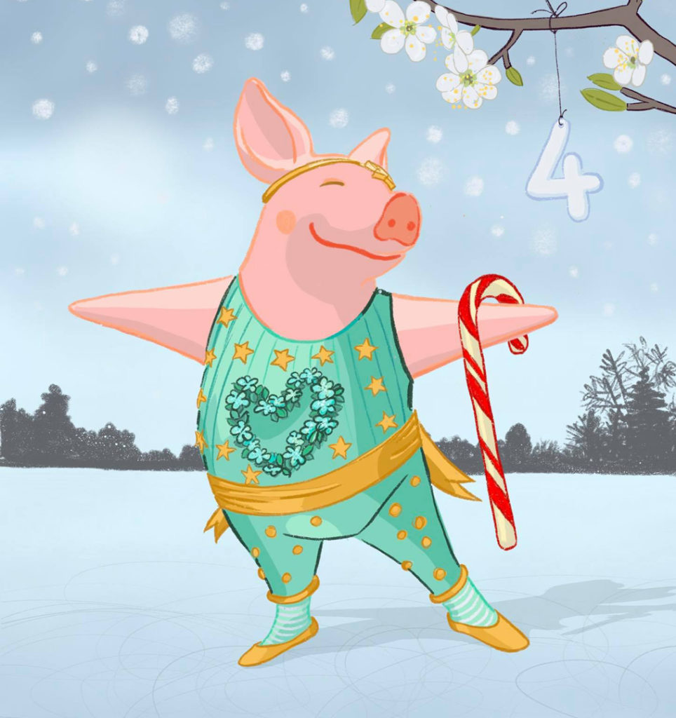 Illustration Dancing Pig